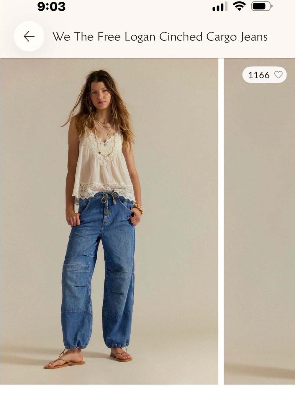 We The Free Logan Cinched Cargo Jeans - Light Blue
